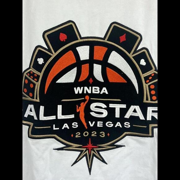 Unisex FISLL White 2023 WNBA All-Star Game Applique T-Shirt Large EUC - Picture 3 of 4